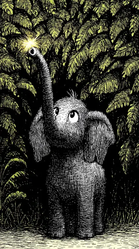 Mystical Elephant in Jungle
