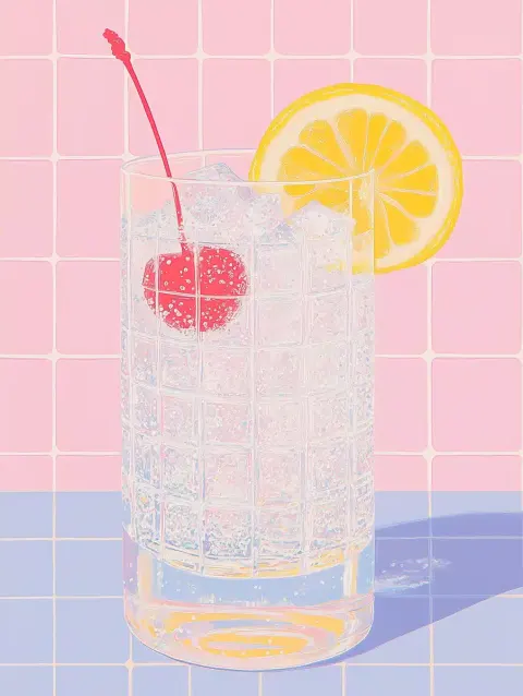 Folk Art Tom Collins Illustration