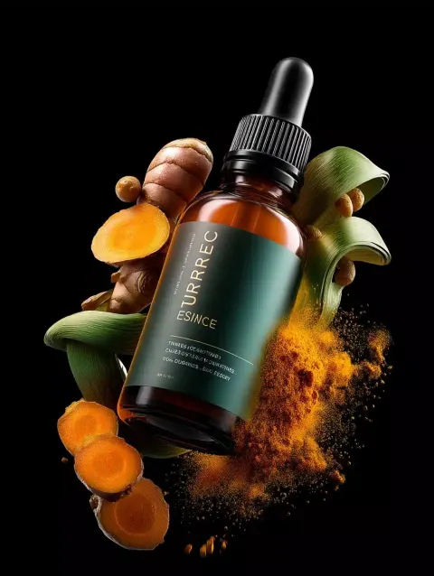 Hyper-Realistic Turmeric Bottle