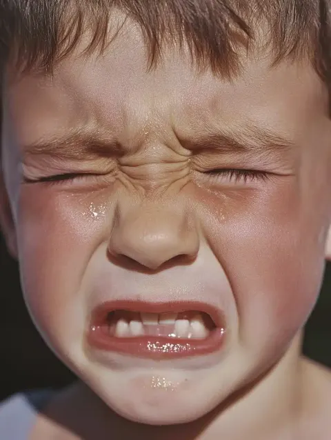 Close-Up Crying Boy 1985