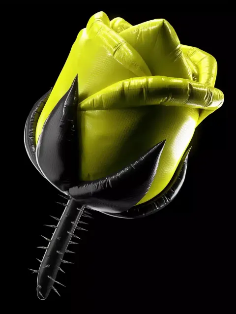 3D Inflatable Yellow Rose