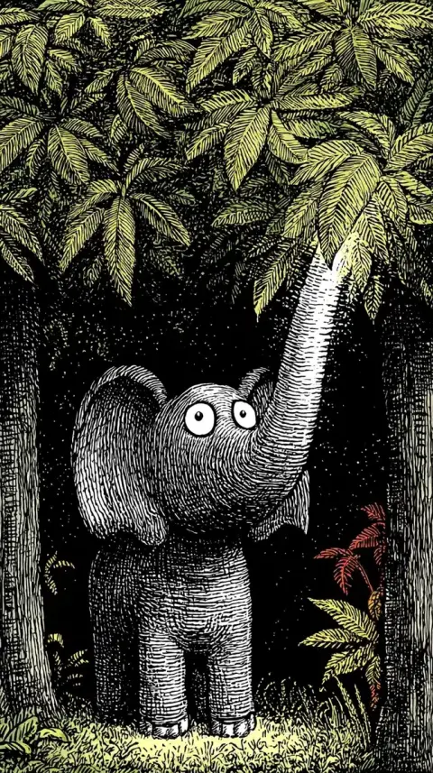 Mystical Elephant Under Canopy