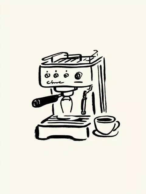 Line Drawing Espresso Machine