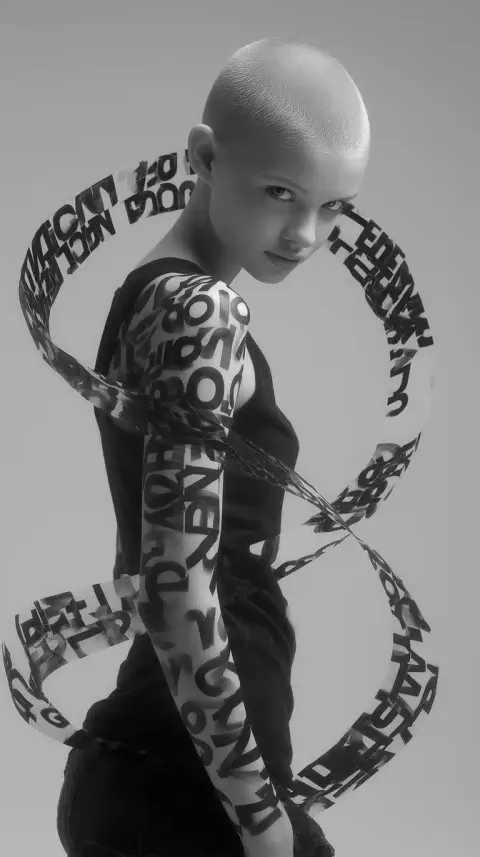 Typographic Portrait of Woman