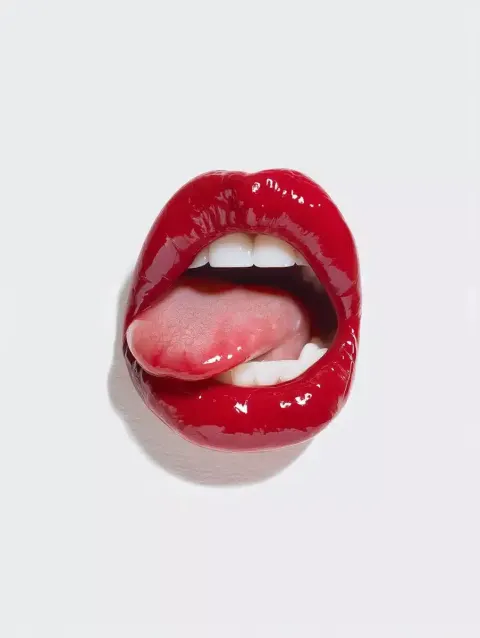 Hyper-Realistic Red Lips