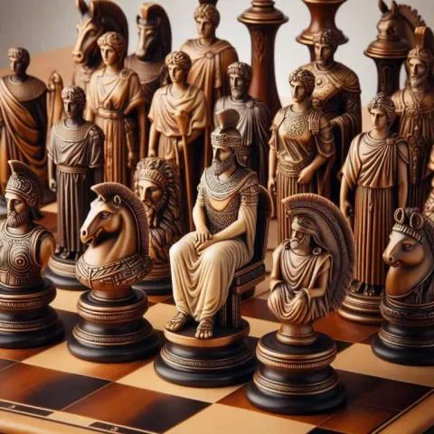 Ancient Rome Themed Chess Piece Set Design