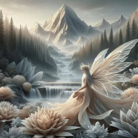 Enchanted Misty Mountain Melding Into Serene Forest