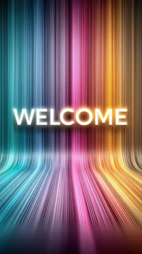 Neon Streaks with Welcome Text