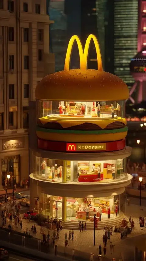 Photorealistic Burger Pop-Up Store