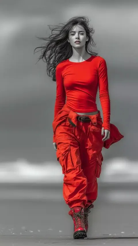 Cinematic Woman on Beach