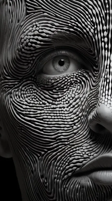 Abstract Fingerprint Line Pattern Portrait Art
