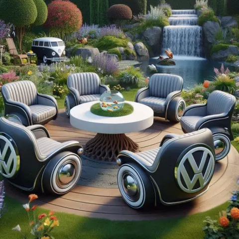 Volkswagen Inspired Garden Furniture Whimsical CGI