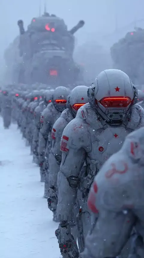 Futuristic Russian Army Marching