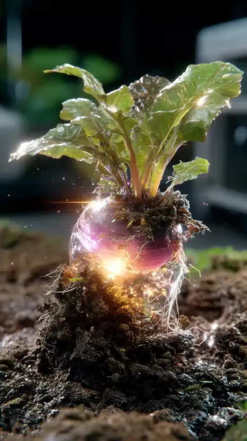 Glowing Beetroot Botanical Illustration