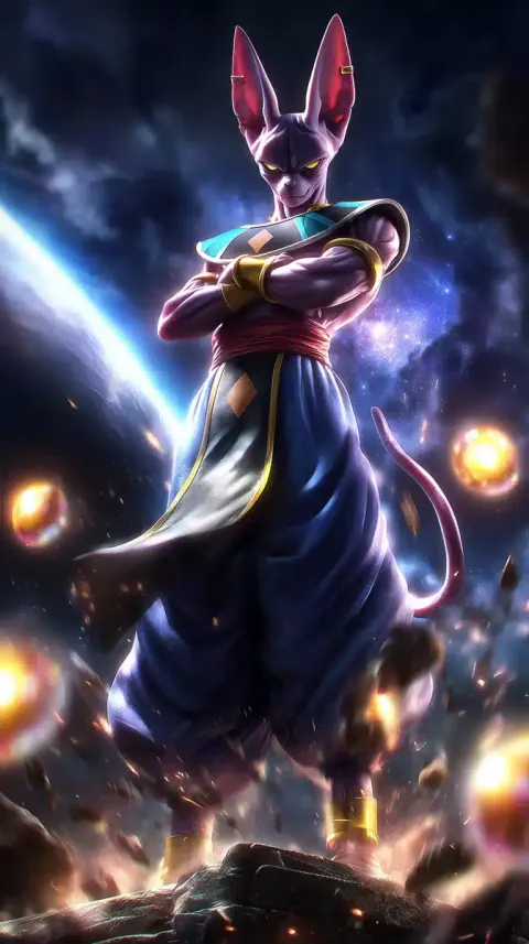 Hyperrealistic Beerus Above Temple