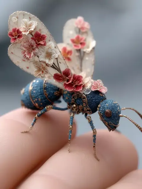 Ant with Floral Wings