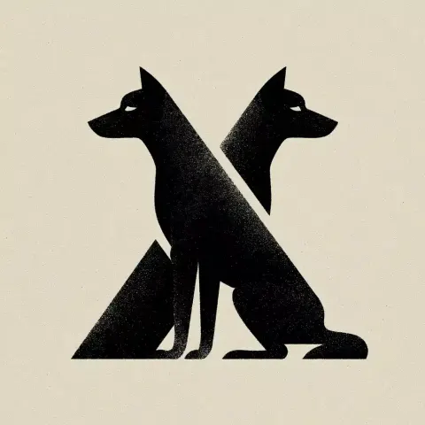 Abstract Geometric Dogs X-Shape