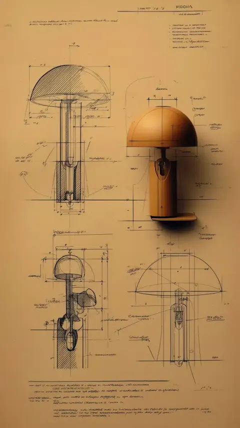 Retro HUGA Lamp Sketch