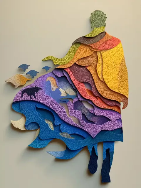 Animal Silhouette Papercut Composition
