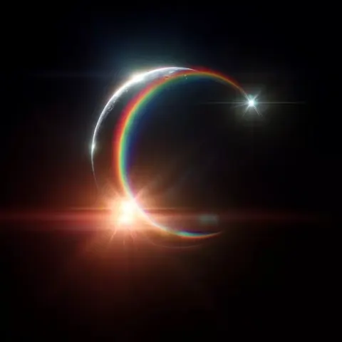 Vivid Solar Eclipse Scene