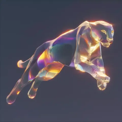 Crystal Cheetah in Motion