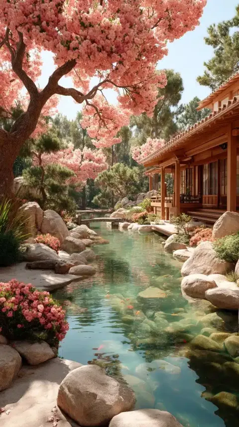 Cinematic Photorealistic Sakura Garden