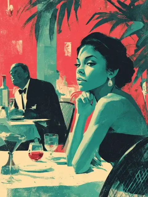 Vintage Vector Restaurant Scene
