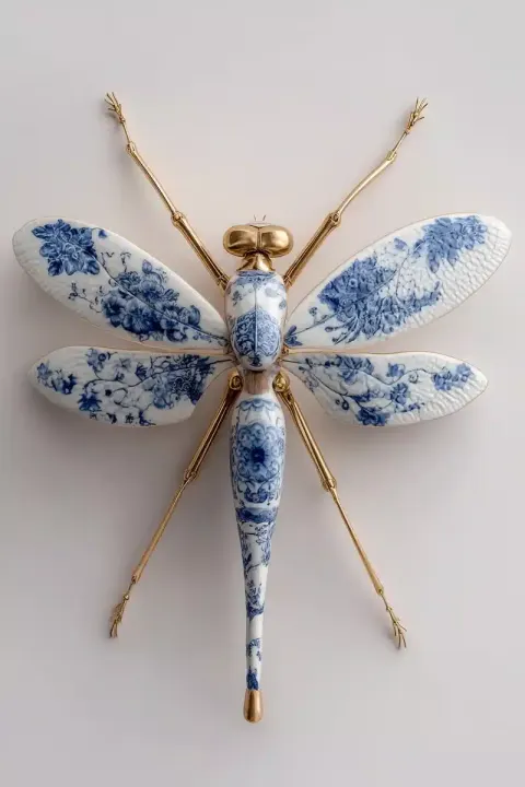 Surreal Porcelain Dragonfly