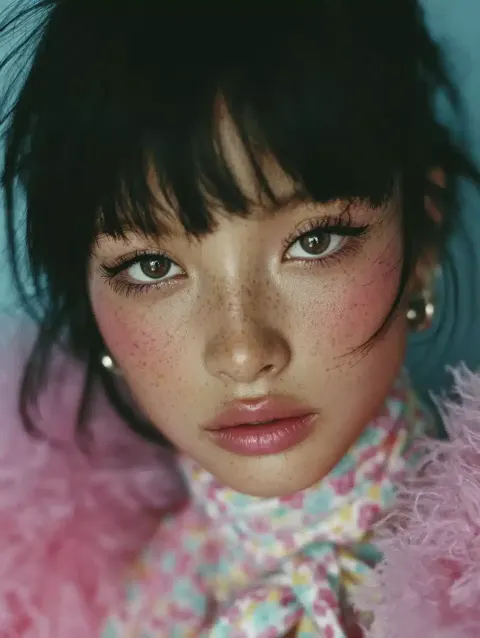 Asian Woman with Winged Eyeliner