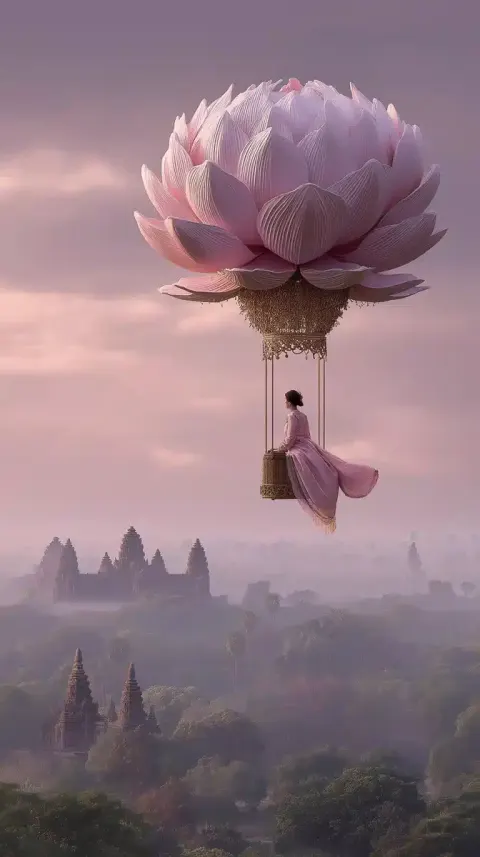 Surreal Aerial View of Angkor Wat