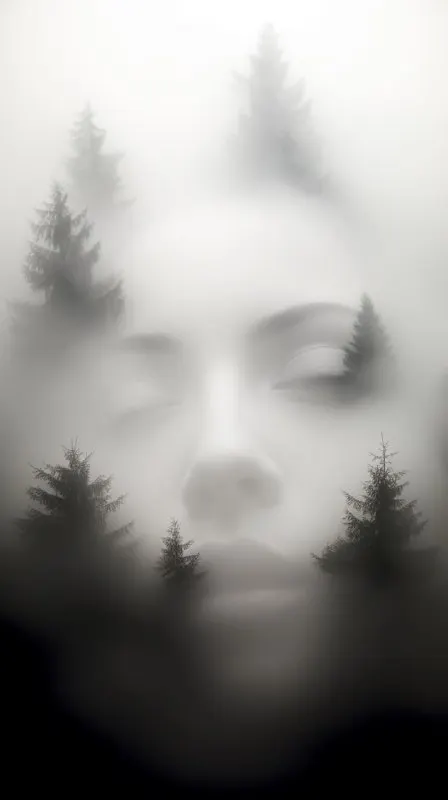 Foggy Face Illusion Mysterious Atmospheric Portrait