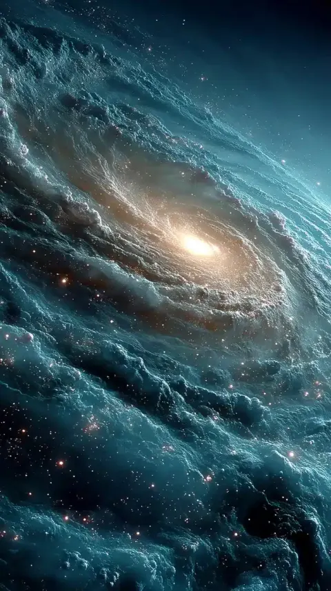 2D Cartoon Blue Galaxy