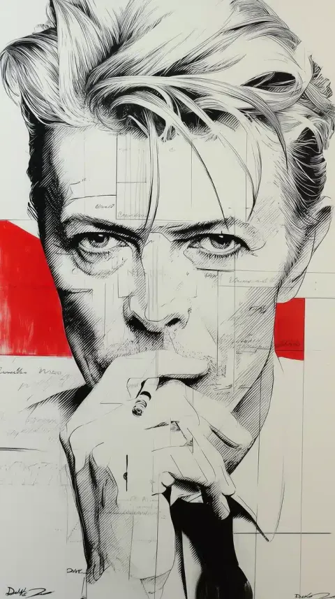 Bowie Portrait in Photorealism