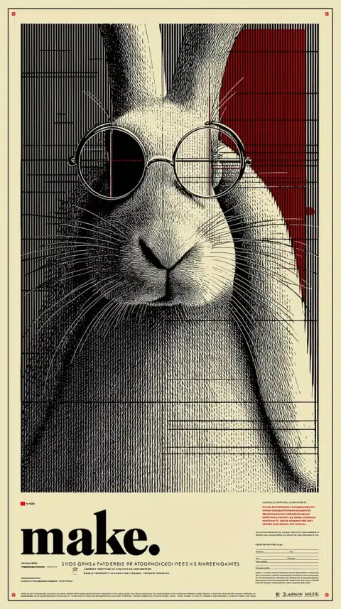 Bauhaus Poster Rabbits Spectacles