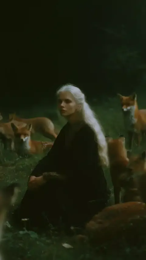 Slavic Woman in Forest