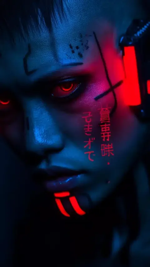Cyberpunk Portrait with Glitch Effects