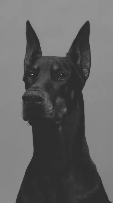 Minimalistic Doberman Drawing