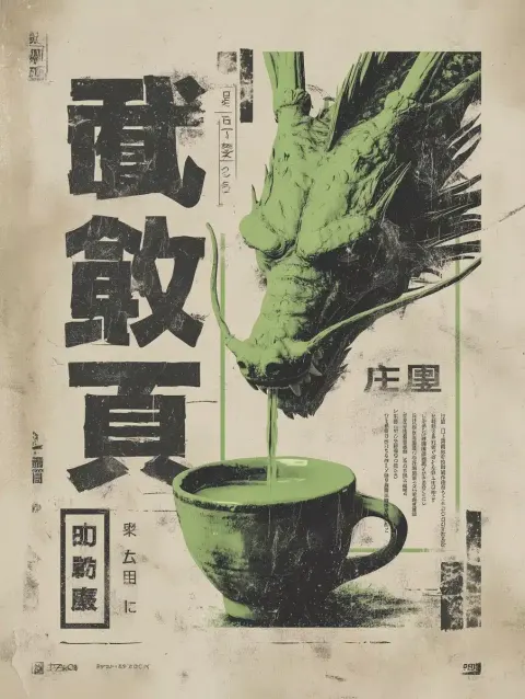 Manga Creature Tea Poster