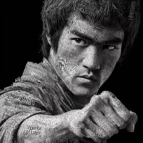 Bruce Lee Word Cloud Portrait