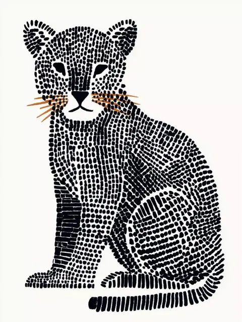 Minimalist Watercolor Jaguar