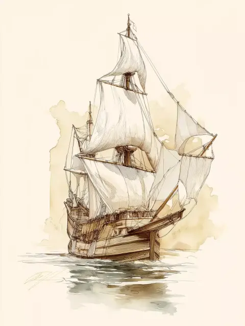 Vintage Drawing of Concepcin