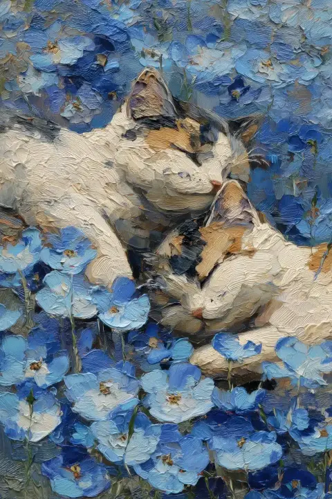 Impasto Calico Folds Landscape