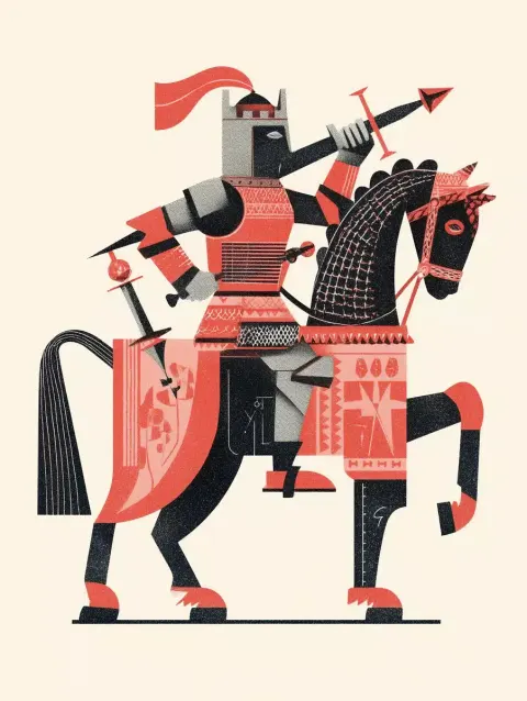 Medieval Knight on Horse