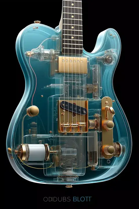 X-Ray Guitar Art Nouveau
