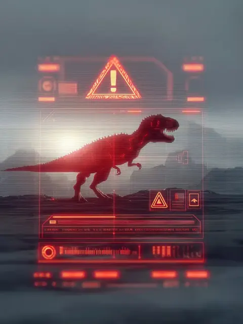 Sci-Fi HUD T-Rex Warning