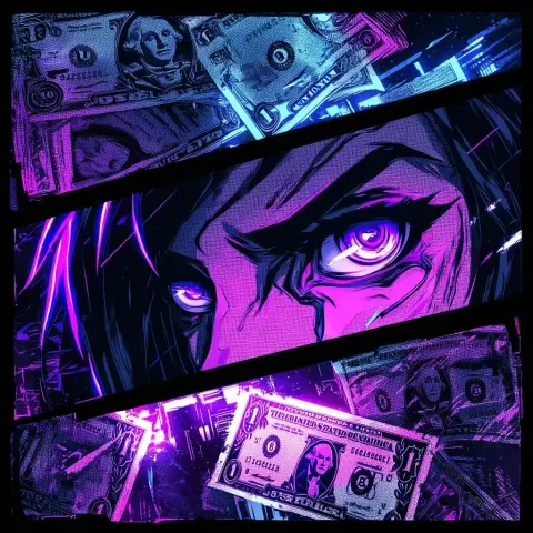 Neo-Pop Anime Dollar Bill