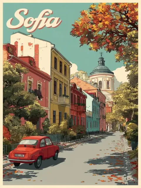 Retro Sofia Street Scene