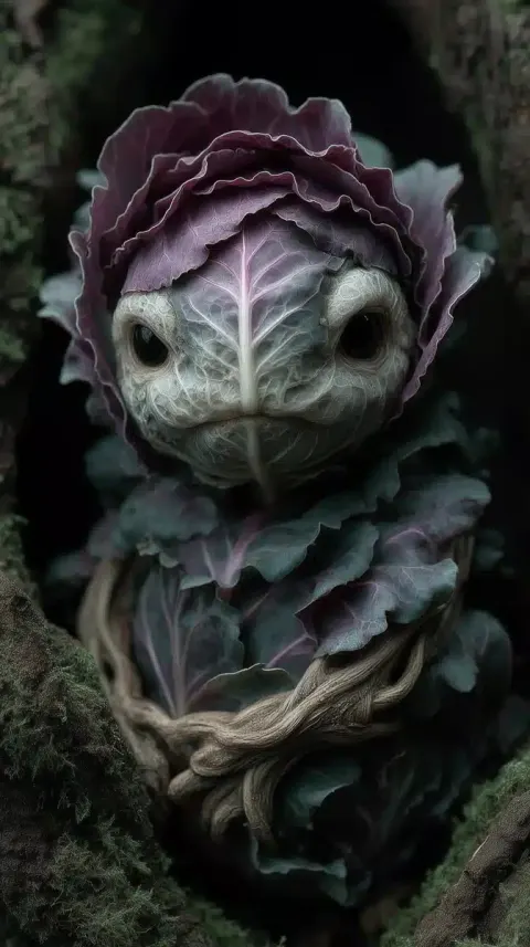 Grotesque Cabbage Humanoid Photography