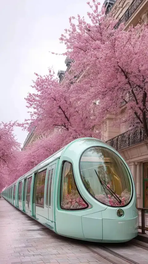 Retro-Futuristic Train in Paris