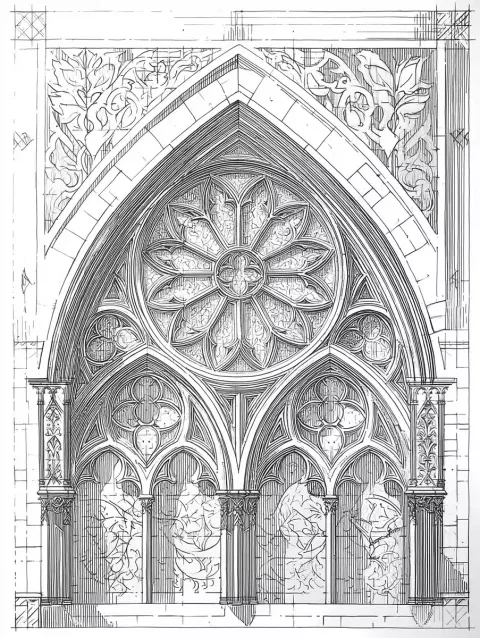 Gothic Cathedral Dotwork Design